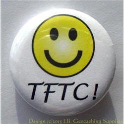 TFTC White Geocaching Button