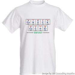 CaNUCK CaCHEr - The Chemistry of Geocaching Trackable T-shirt