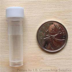 Plastic 1ml Nano Geocache Container with White Cap and O-Ring