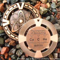 CaCHe - The Chemistry of Geocaching - Antique Bronze Geomedal Geocoin