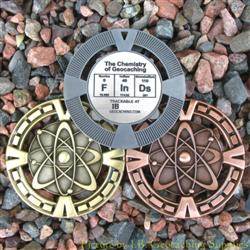 FInDs - The Chemistry of Geocaching Geomedal Geocoin 3 Finish Set