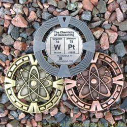WPt - The Chemistry of Geocaching Geomedal Geocoin 3 Finish Set