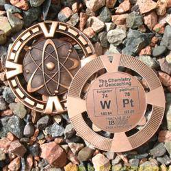 WPt - The Chemistry of Geocaching - Antique Bronze Geomedal Geocoin