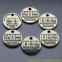 GeOCaCHe SWAg FInDs: Chemistry of Geocaching PathTag Set of 6