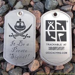 It's a Pirate Signal Trackable Dog Tag