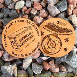 Christmas Cache - 2-Sided Trackable Wooden Nickel