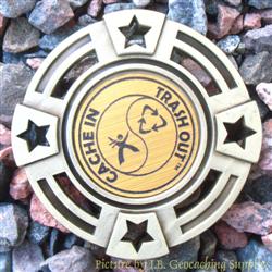 Fall CITO 2016 Trackable GeoMedal Geocoin - Antique Gold
