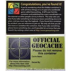 Geocache info Card