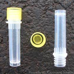 20 O-ring Geocaching Nano Cache Containers 1ml Plastic Bison Tubes, White Cap 