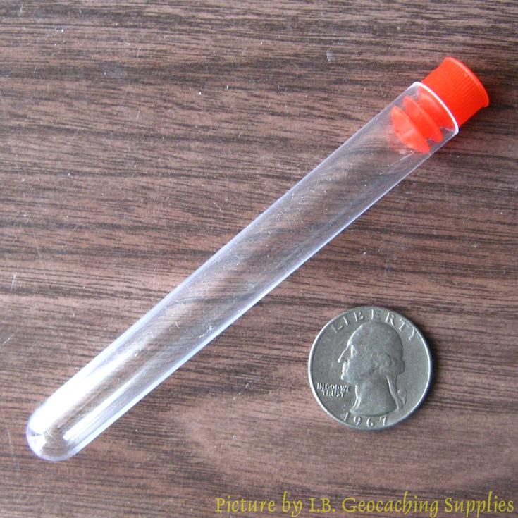 Geocache Containers Plastic Tube (Red Stopper Cap)