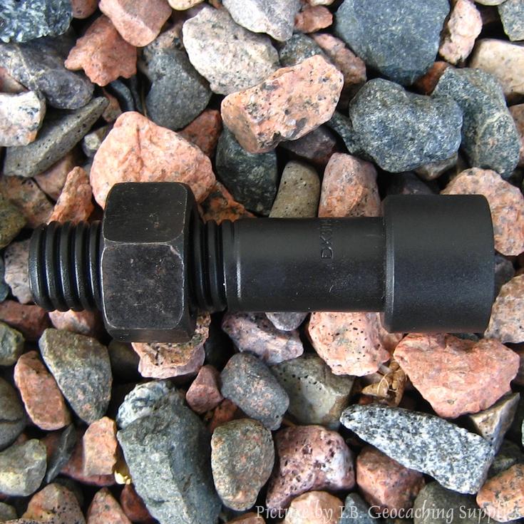 Fake Hollow Bolt Geocache Container Black & Shiny Pair 