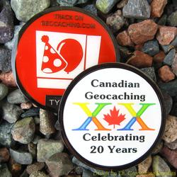 20 Years of Canadian Geocaching - Black Nickel Geocoin