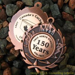 copy dogtag "Cache" for Christmas Geomedal Geocoin 2.5", Ant. Bronze Color 