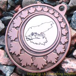 Cape Breton Island - Antique Bronze Geomedal Geocoin with Maple Leaves