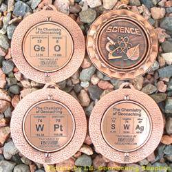 Antique Bronze Chemistry of Geocaching Geomedal Geocoin Spinners - 4 Design Set