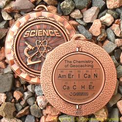 AmErICaN CaCHEr - The Chemistry of Geocaching - Antique Bronze Geomedal Spinner