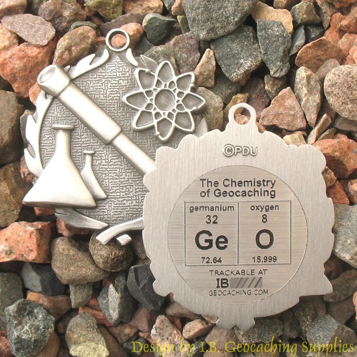 1.75", Antique Finish GeO Chemistry of Geocaching Geomedal Geocoin 