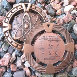 I LuV YOU - The Chemistry of Geocaching - Antique Bronze Geomedal Geocoin
