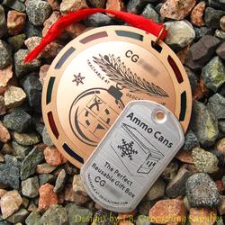 Christmas Cache Geomedal Geocoin with Translucent Colours + Copy Tag
