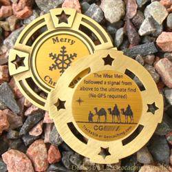 2" + Cutouts, Unactivated Trackable Christmas Shepherds Geomedal Geocoin 