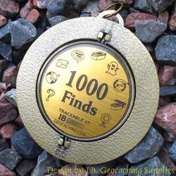 Finds Milestone - Antique Gold Spinning Geomedal Geocoin