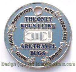 I Like Travel Bugs Geocoin - Nickel Blue Version