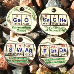 GeOCaCHe SWAg FInDs: Chemistry of Geocaching PathTag Set of 4