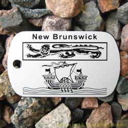 Canadian Provinces - New Brunswick Flag Trackable Dog Tag (Inverted Black)
