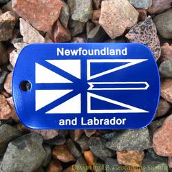 Canadian Provinces - Newfoundland and Labrador Flag Trackable Dog Tag (Blue)