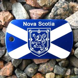 Canadian Provinces - Nova Scotia Flag Trackable Dog Tag (Blue)