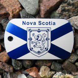 Canadian Provinces - Nova Scotia Flag Trackable Dog Tag (Inverted Blue)