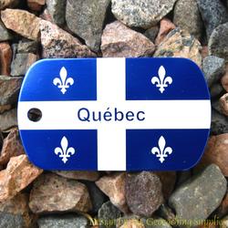 Canadian Provinces - Quebec Flag Trackable Dog Tag (Blue)