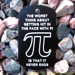 Pi Day Trackable Trackable Dog Tag