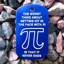 Pi Day Trackable Trackable Dog Tag