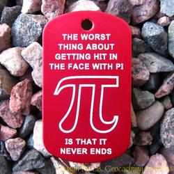 Pi Day Trackable Trackable Dog Tag