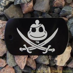 Pirate Signal Flag Trackable Dog Tag (Black)