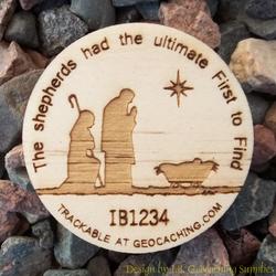 Christmas Shepherds - 1-Sided Trackable Wooden Nickel