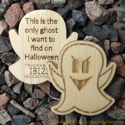 I Ain't Afraid of No Ghosts - 2-Sided Shaped Trackable Wooden Nickel