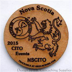Nova Scotia 2015 CITO Events - 1-Sided Trackable Wooden Nickel